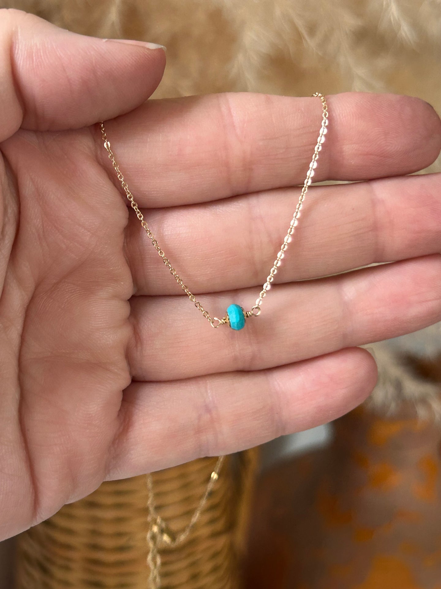 Turquoise Gemstone Choker | Faceted Gem Pop of Color